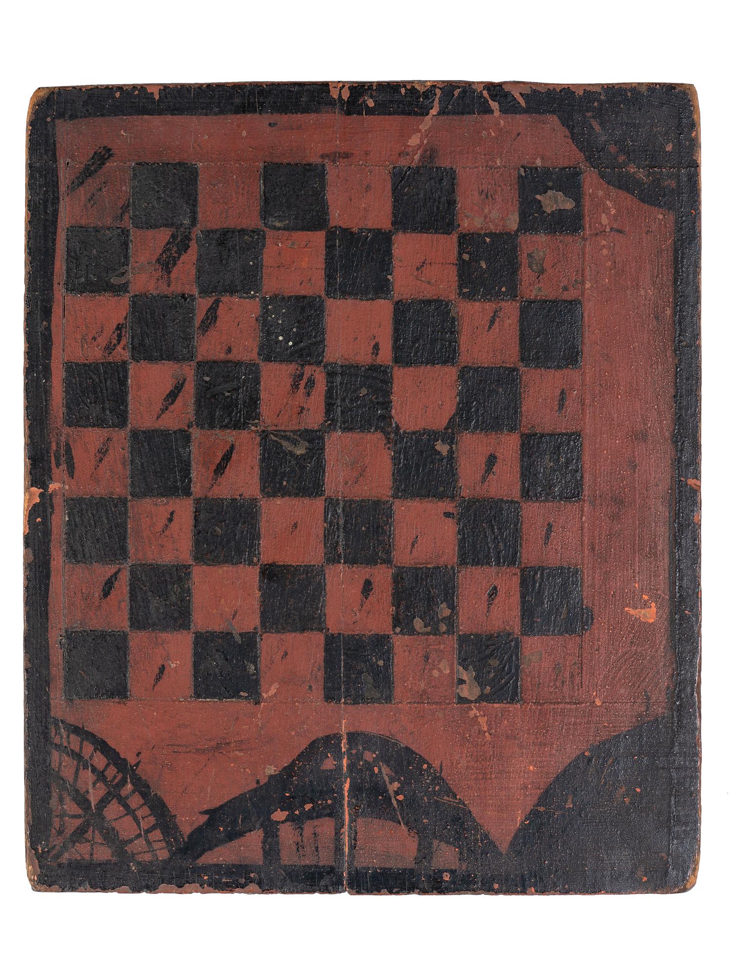Five Paint Decorated Checkerboards