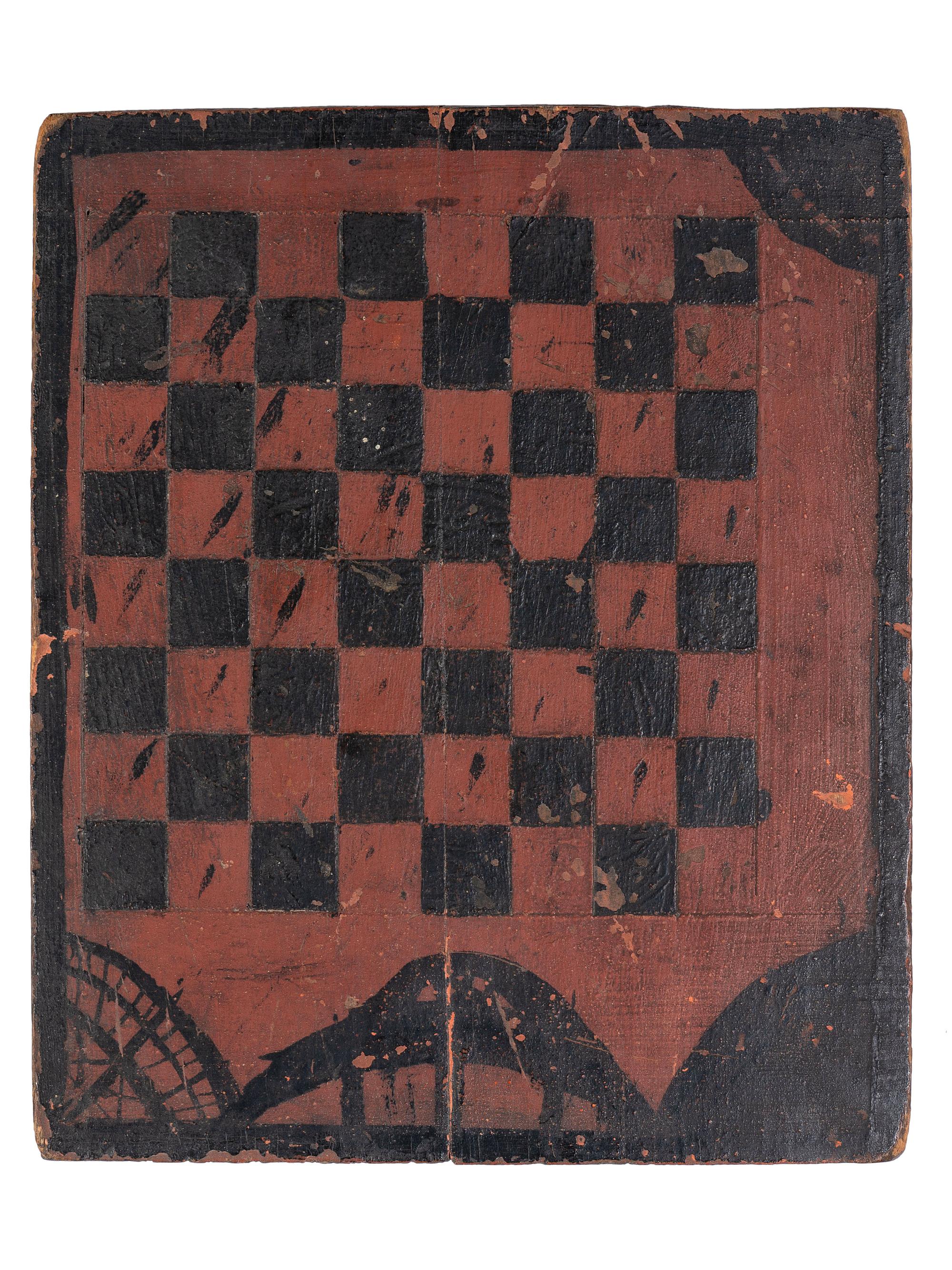 Five Paint Decorated Checkerboards