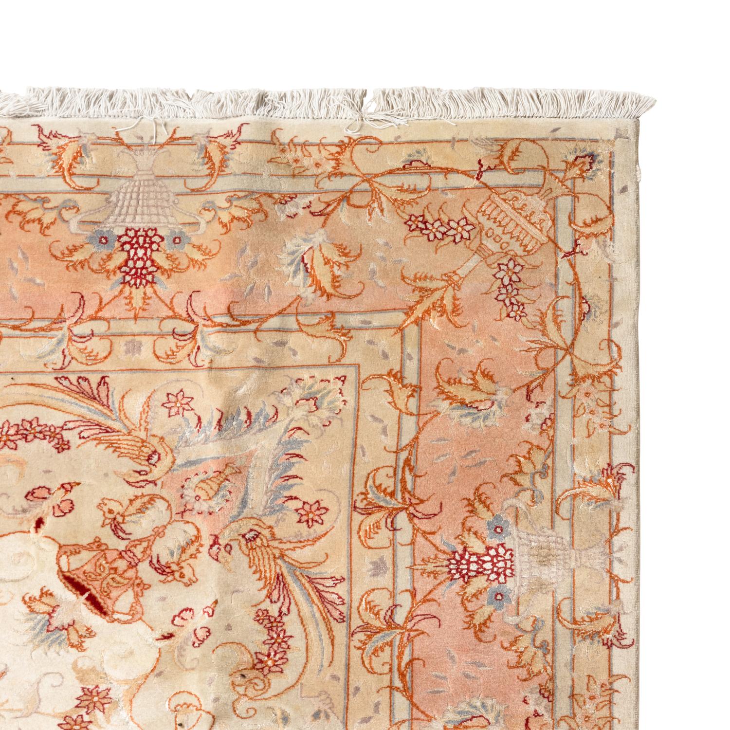 A Tabriz Silk Carpet