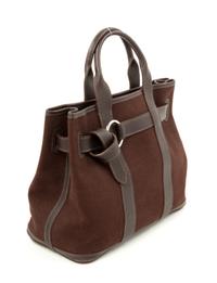 An Hermès Brown Canvas Sac Petite Ceinture PM, 12" x 9.5" x 5"; Handle drop: 4".