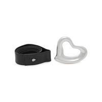 Elsa Peretti, Tiffany & Co., Open Heart Buckle & Black Leather Belt
