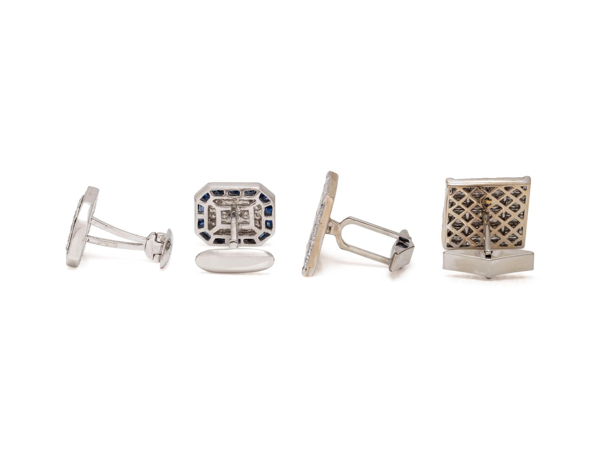 COLLECTION OF DIAMOND CUFFLINKS