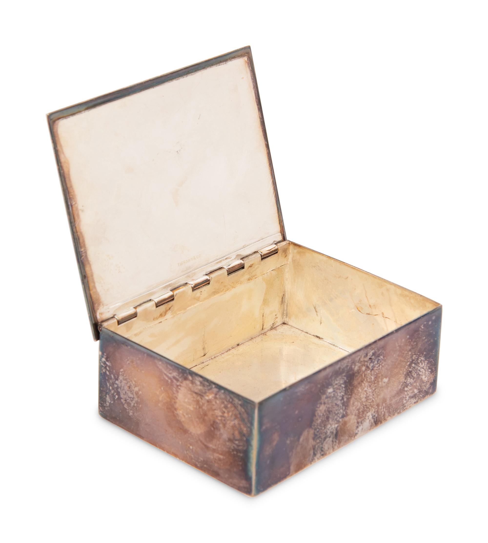 A Tiffany and Co. Silver-Plate and Shagreen Box