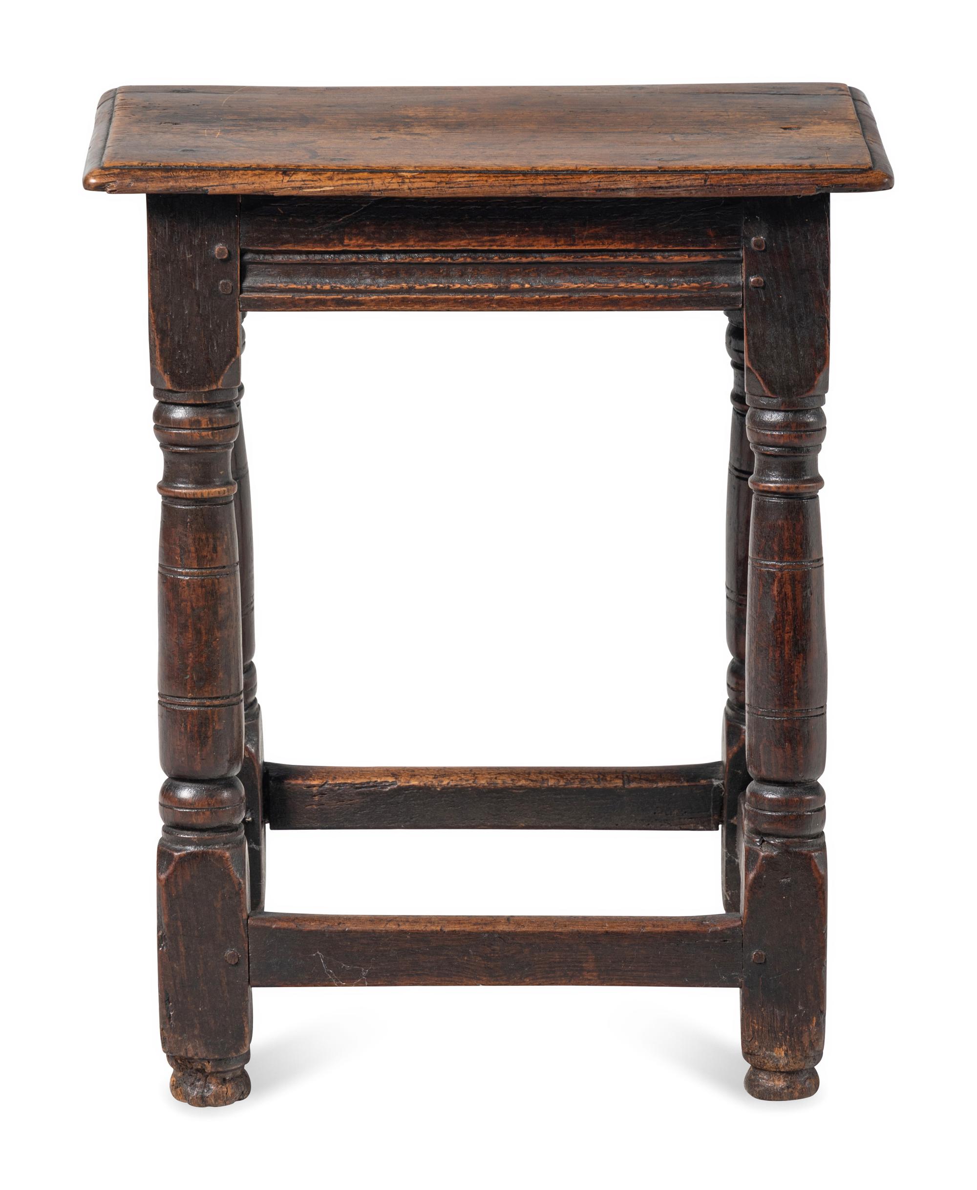 A William and Mary Oak Joint Stool