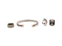 COLLECTION OF STERLING SILVER AND YELLOW GOLD JEWELRY