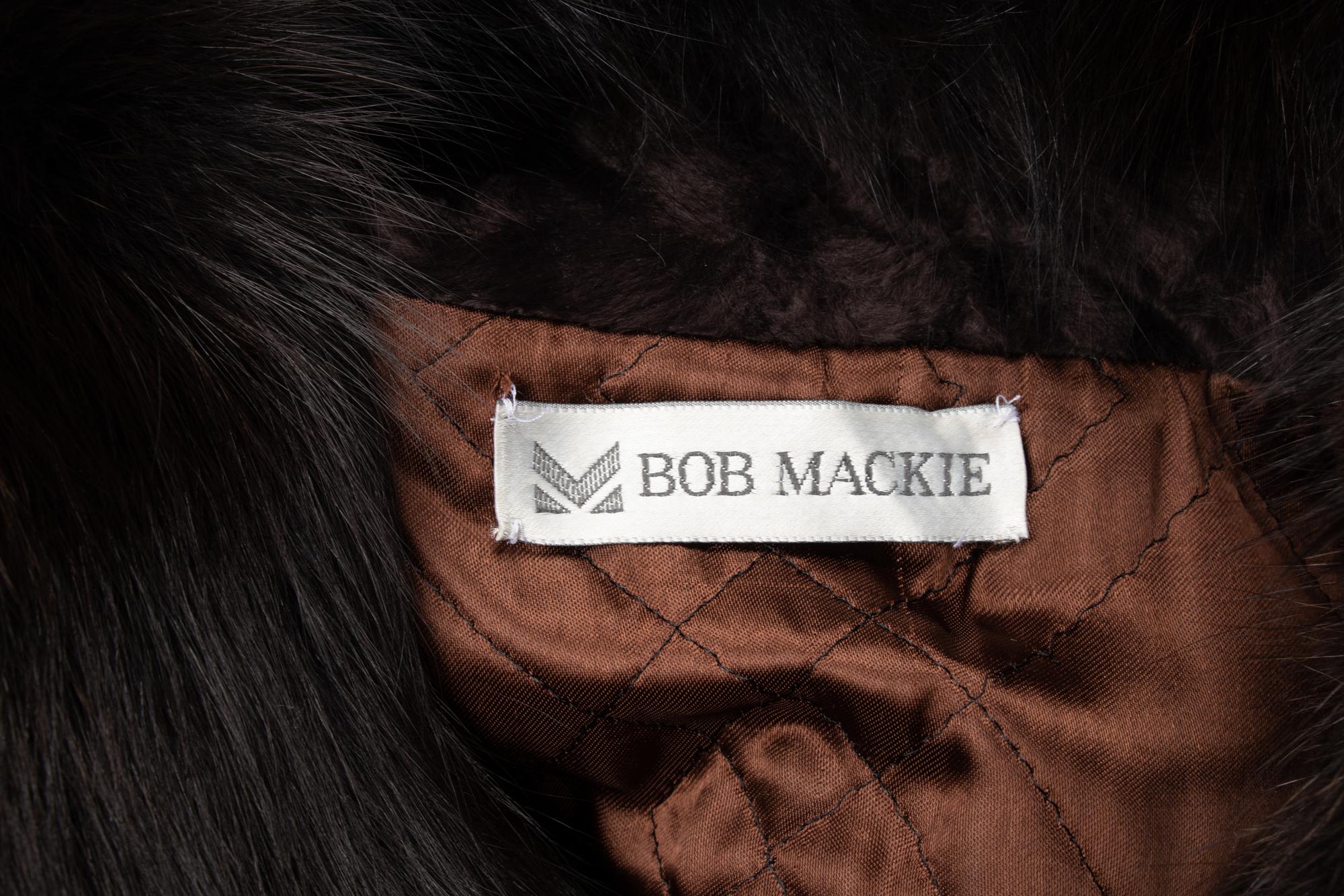 Bob Mackie Faux Astrakhan Coat with Fox Fur Trim, 1980s
