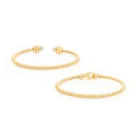 DAVID YURMAN, TWO YELLOW GOLD AND DIAMOND 'CABLESPIRA' BRACELETS