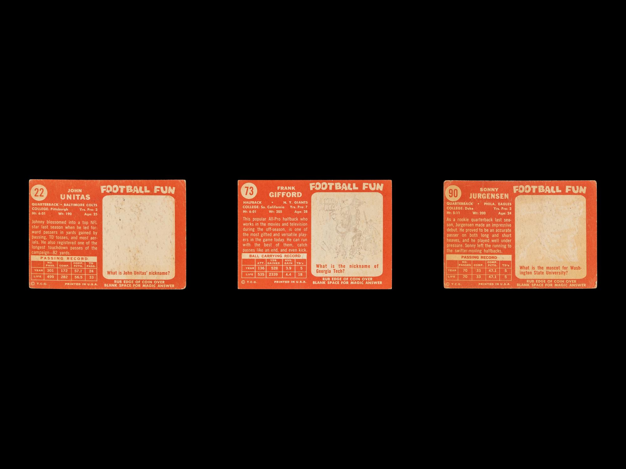 A Group of Over 150 1958 Topps Football Cards,