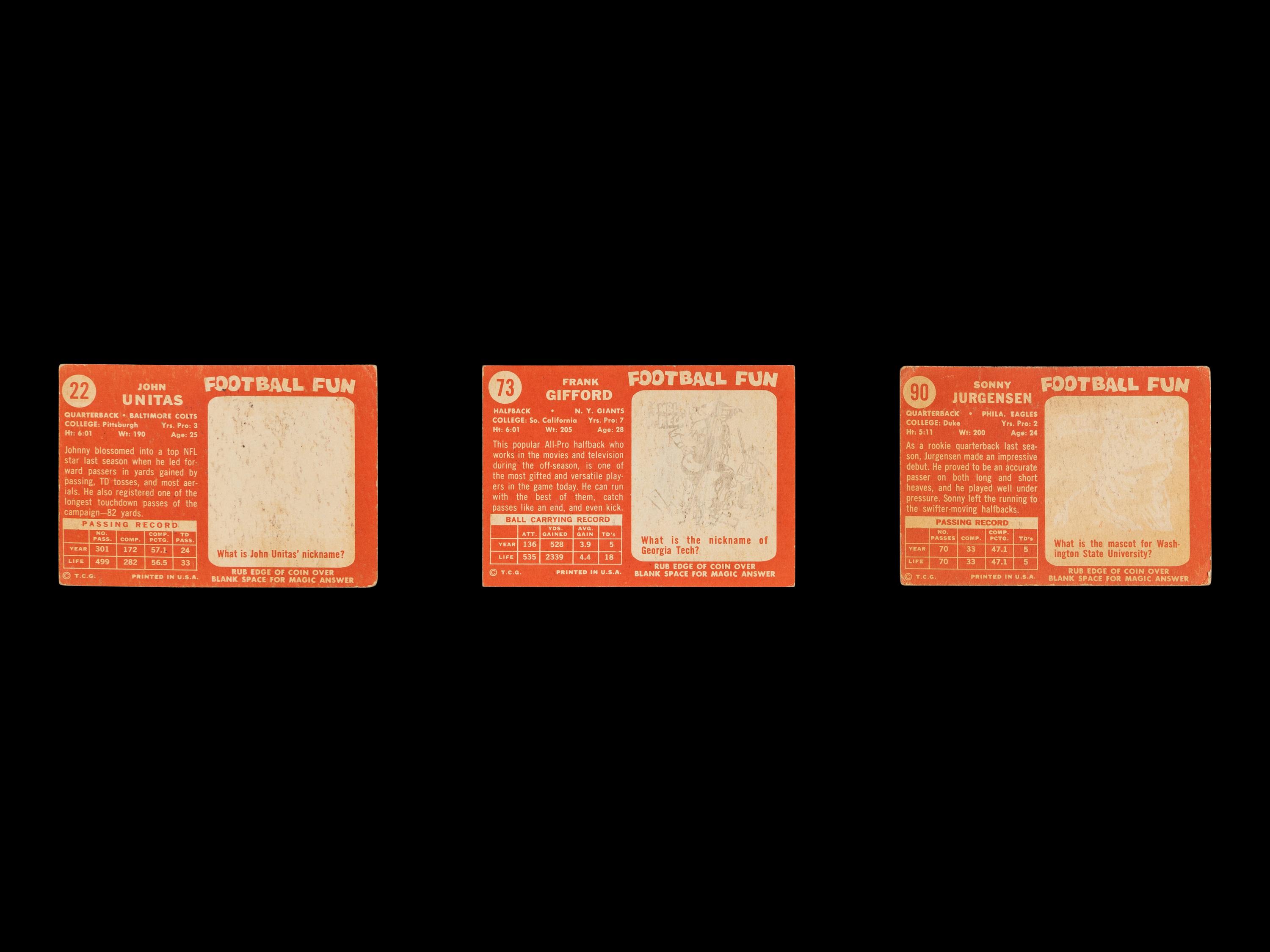A Group of Over 150 1958 Topps Football Cards,