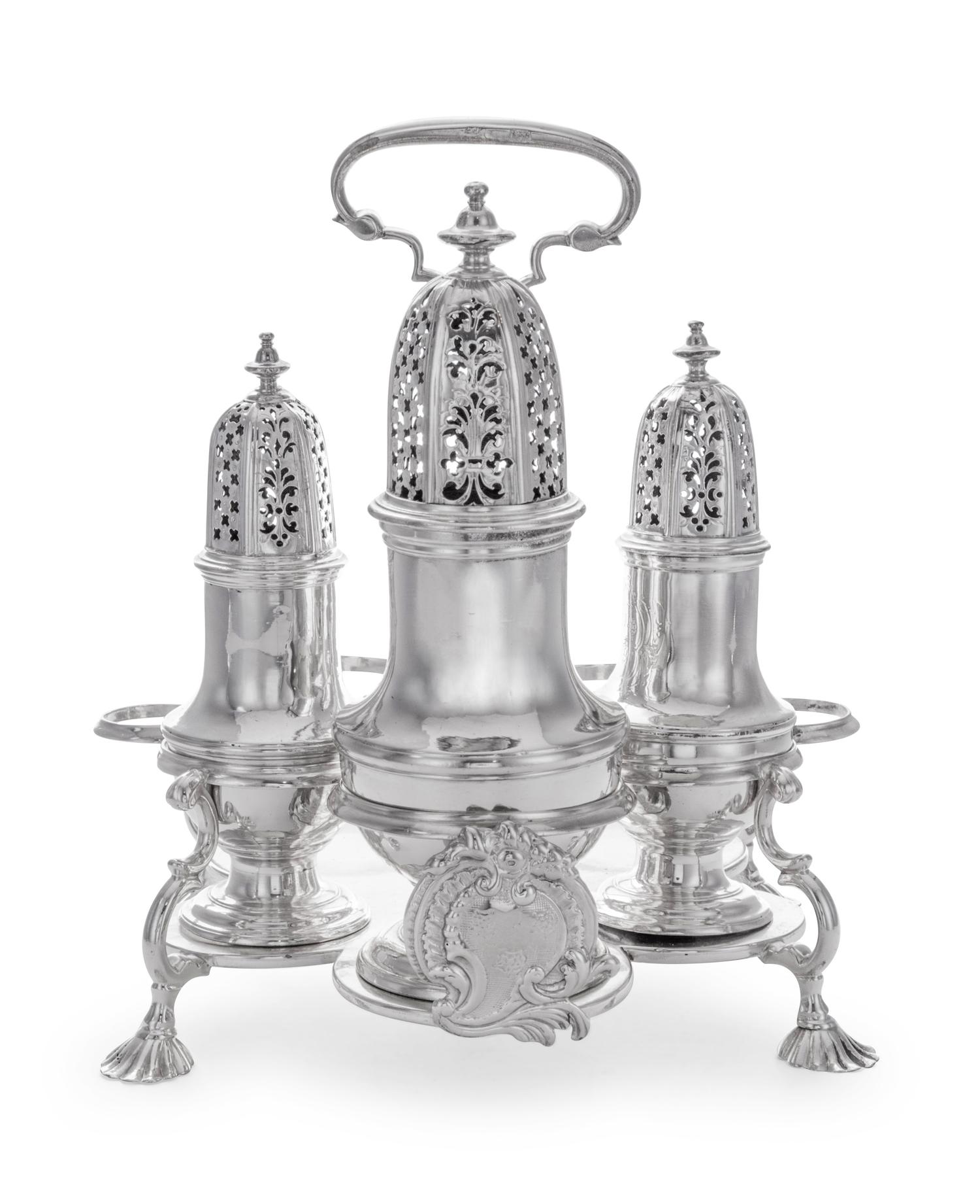 A George II Silver Cruet Set