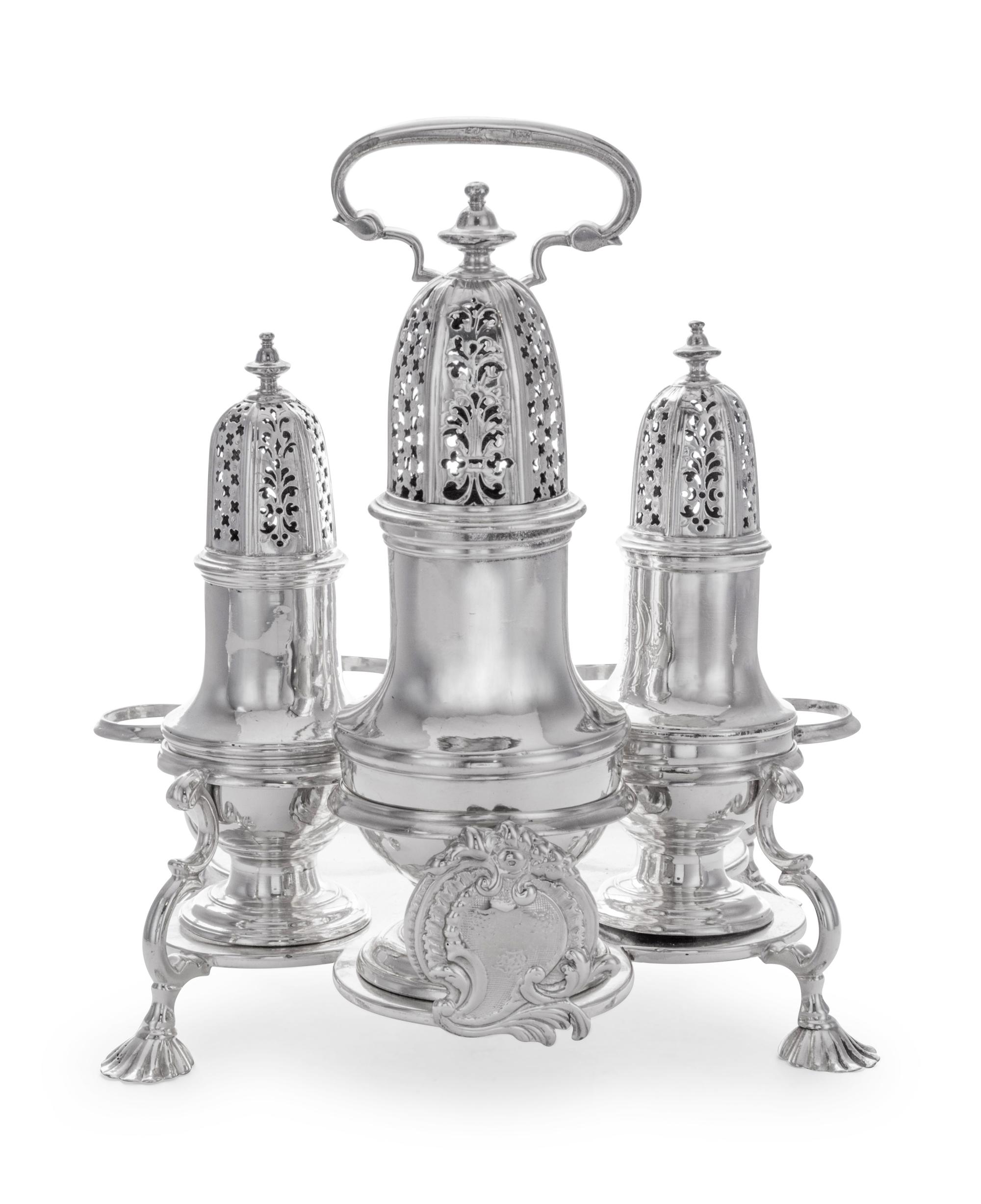 A George II Silver Cruet Set