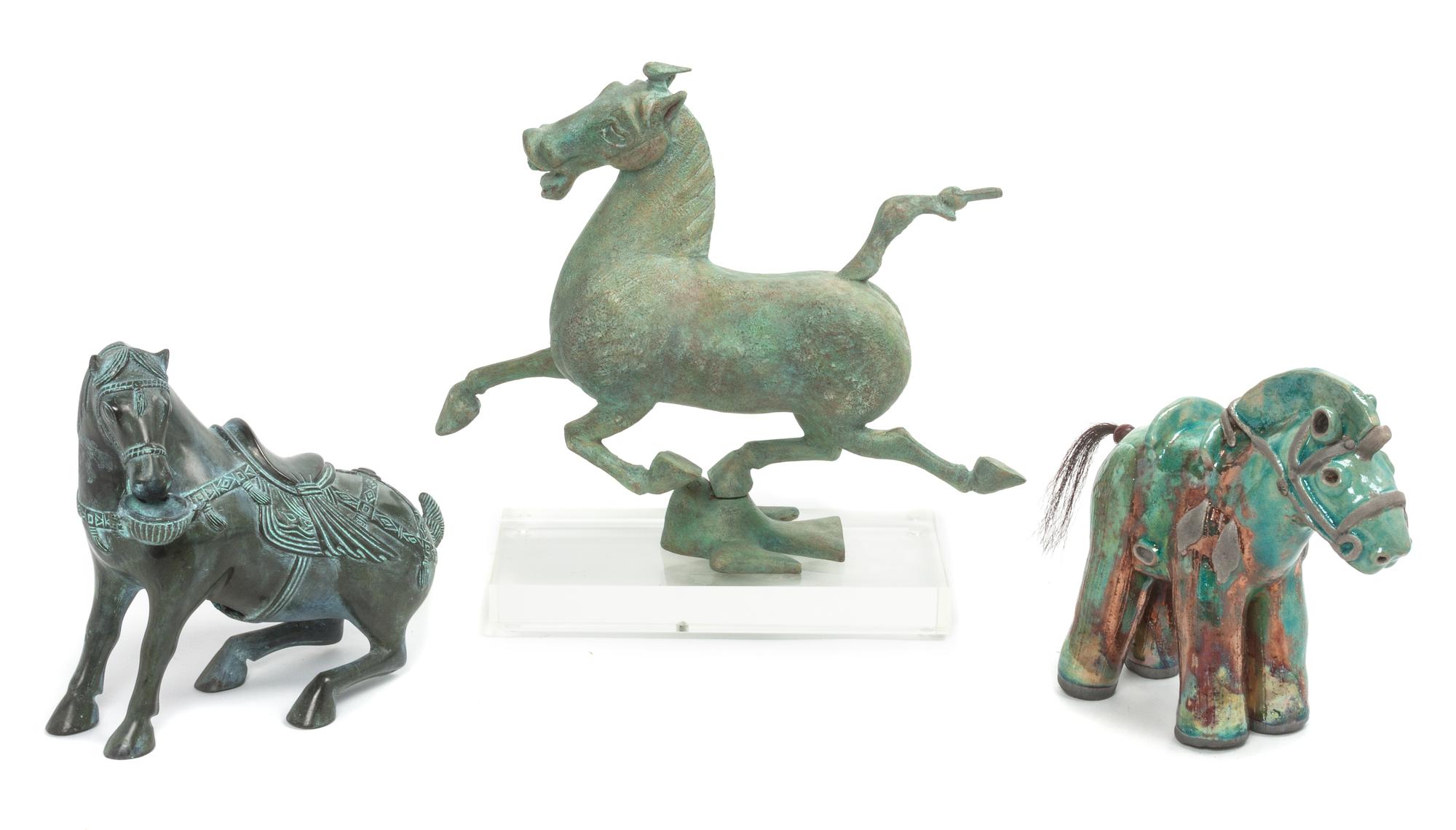 Three Figures of Horses Width of widest 12 inches. — LATE 20TH CENTURY