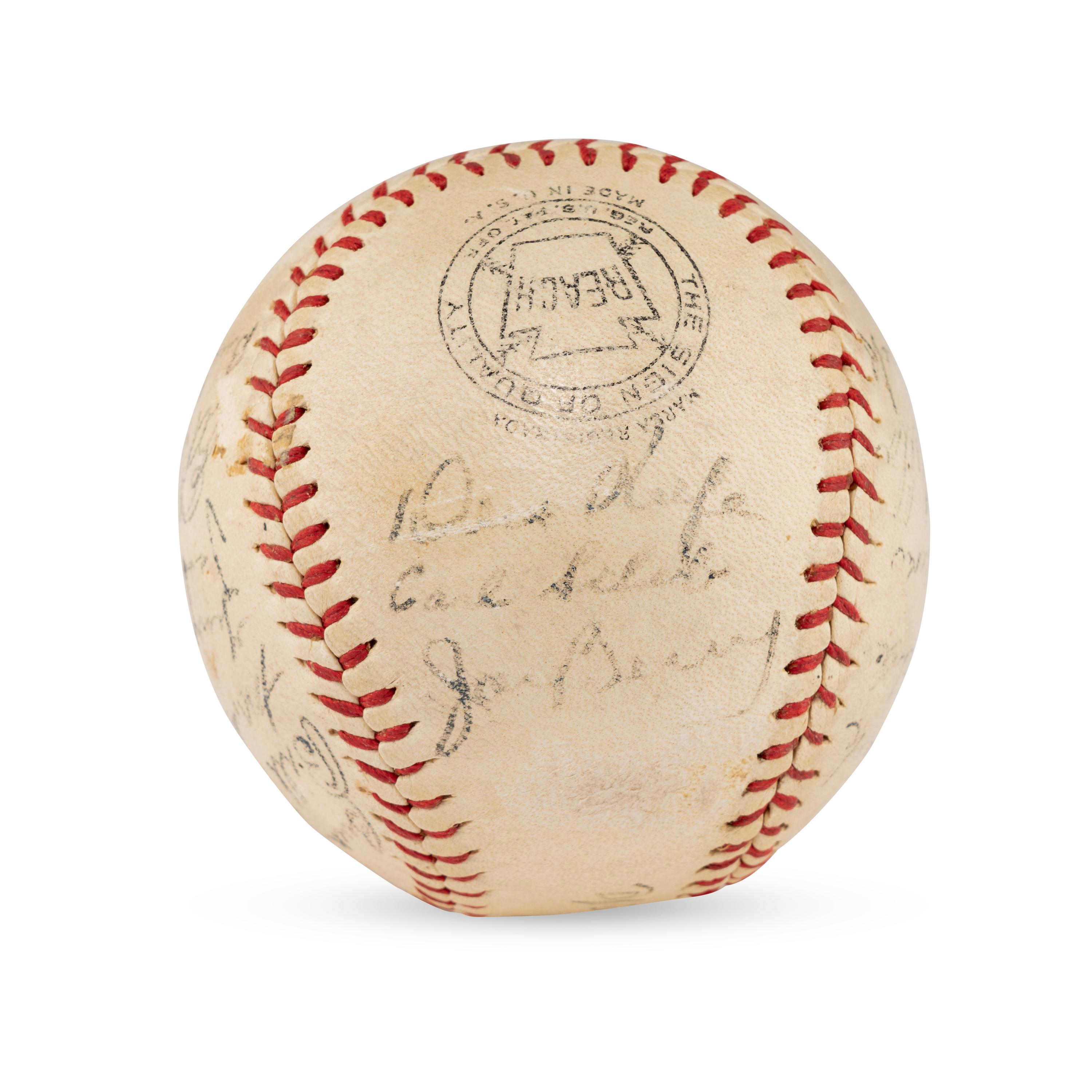 A 1944 Philadelphia Athletics Team Signed Autograph Baseball Featuring Connie Mack (Beckett Authentication Services Letter of Authenticity)