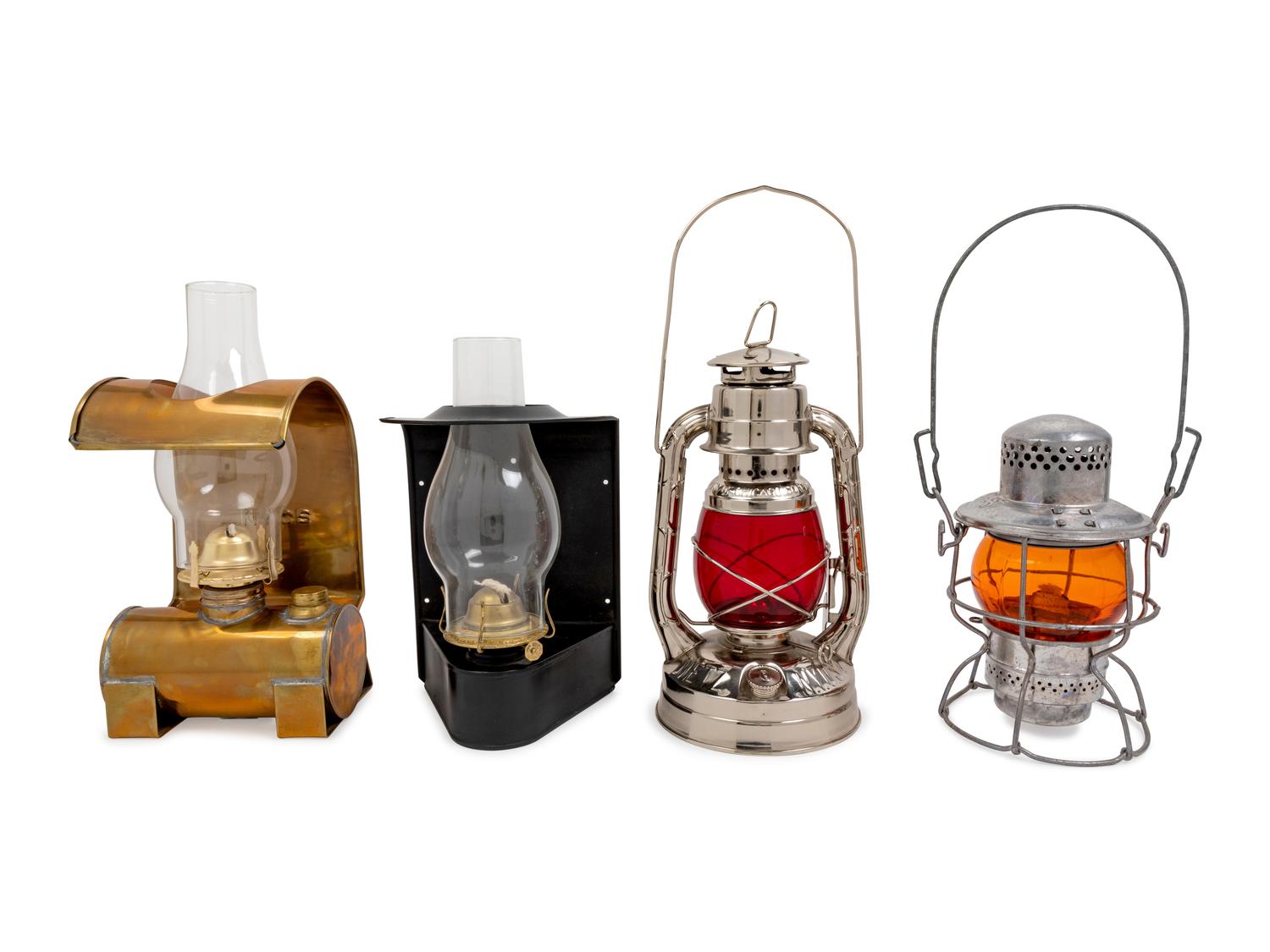 A Group of Four Metal Railroad Lanterns — 20TH CENTURY