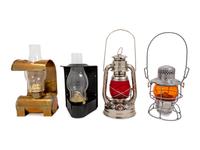 A Group of Four Metal Railroad Lanterns — 20TH CENTURY