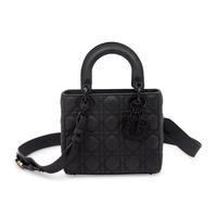 CHRISTIAN DIOR, MATTE ALL-BLACK SMALL LADY DIOR