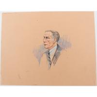 Joan Andrew, Washington Post and CNN Sketch Artist, 16 Original Sketches Documenting the 1980 Trial of Felt "Deep Throat" and Miller, Incl. Former President Nixon