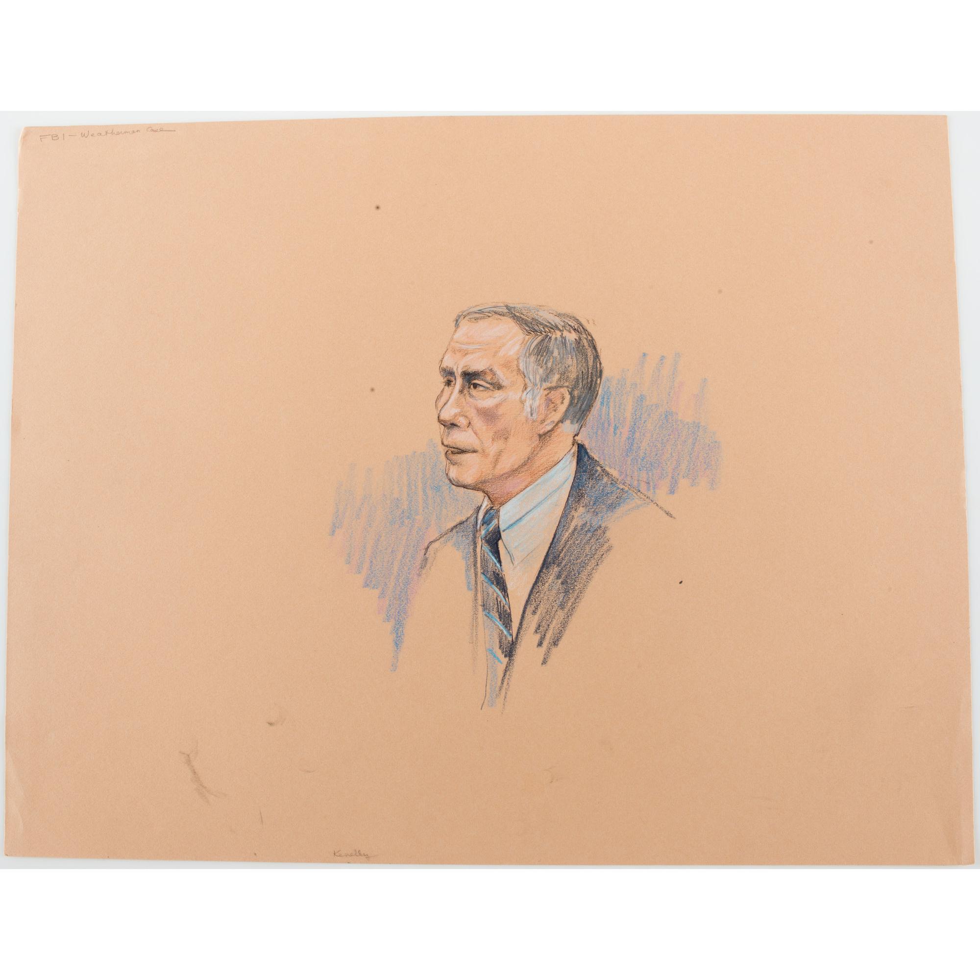 Joan Andrew, Washington Post and CNN Sketch Artist, 16 Original Sketches Documenting the 1980 Trial of Felt "Deep Throat" and Miller, Incl. Former President Nixon