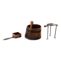 Two English Oak and Iron Utilitarian Objects