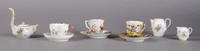 A Collection of Meissen Tea Articles, Height of tallest 6 inches.