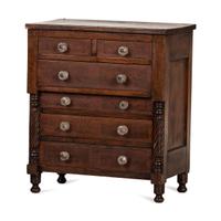 A Classical Ohio Cherrywood and Walnut Child’s Chest of Drawers
