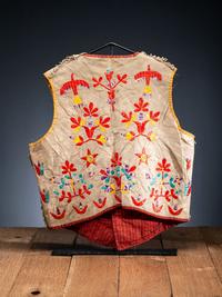 Sioux Quilled Hide Vest, with Thunderbirds and Flowers