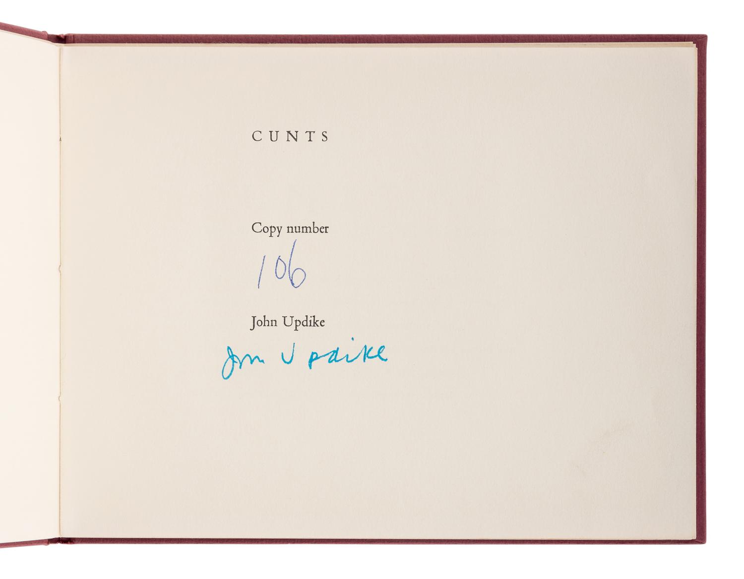 UPDIKE, John (1932-2009). A group of 10 fine press limited editions of Updike’s works, MANY SIGNED, comprising: