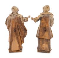 A Pair of Continental Painted and Parcel-Gilt Figures