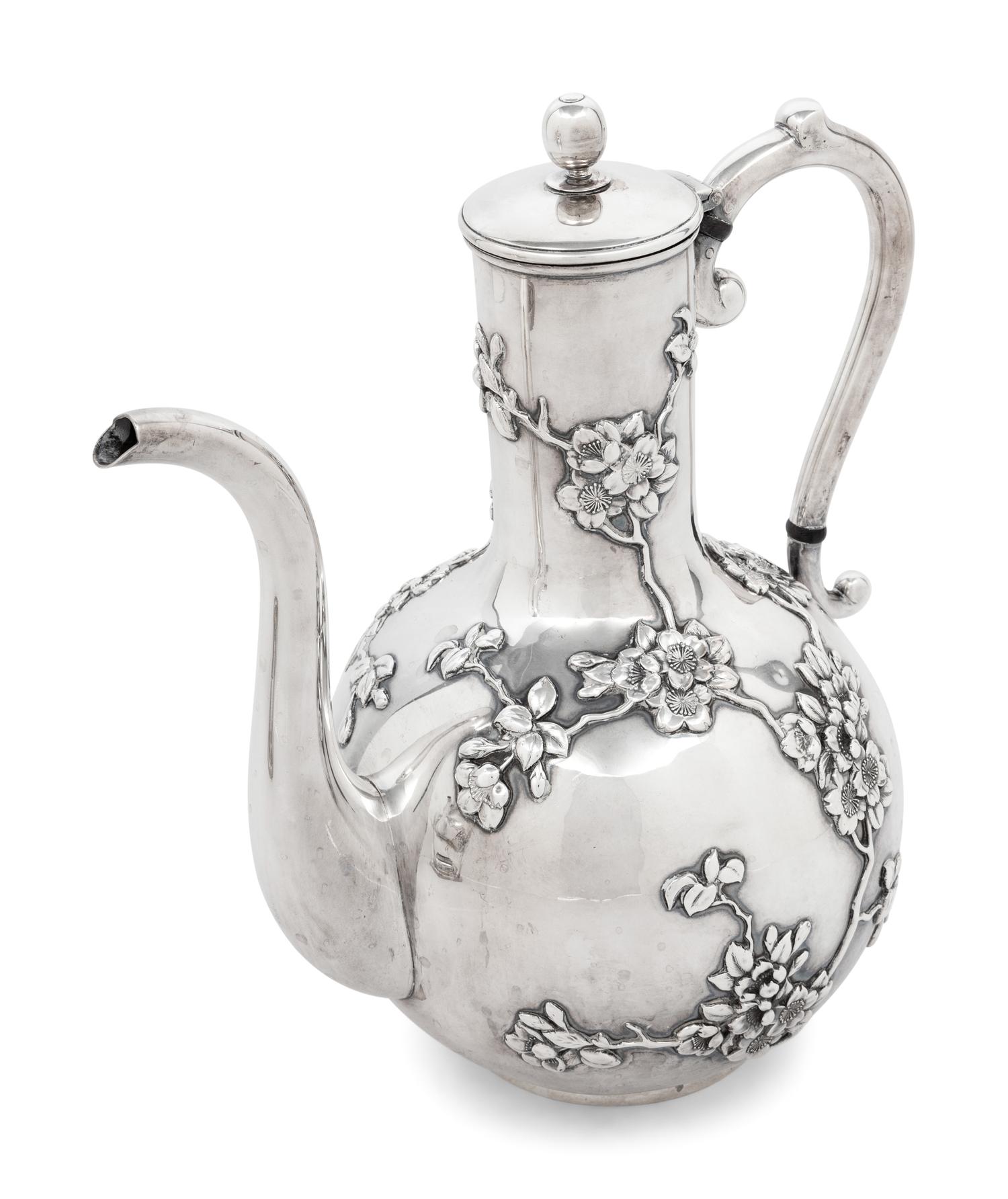 A Japanese Silver Five-Piece Tea and Coffee Service