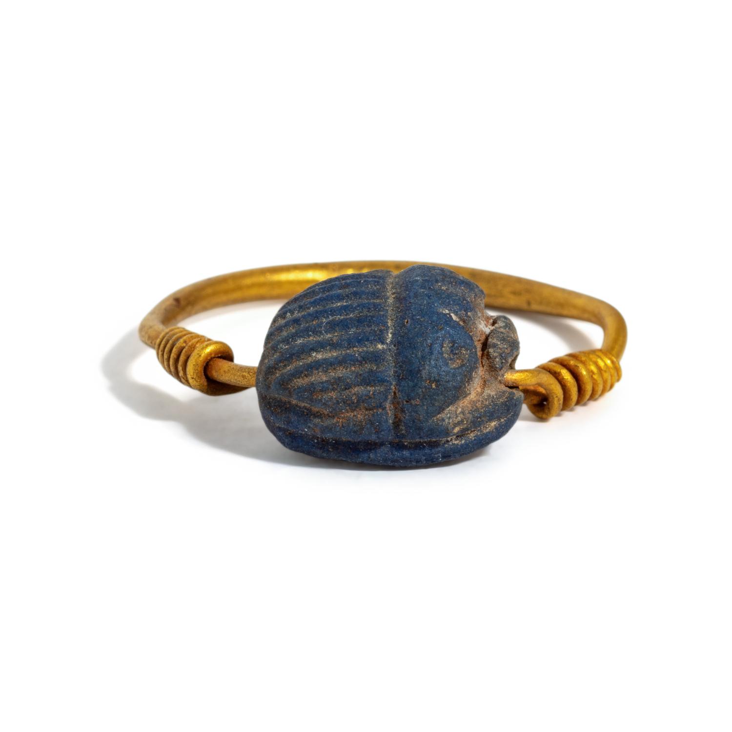 A Romano-Egyptian Gold Scarab Ring
