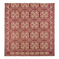 Two Jacquard Woven Cotton and Wool Coverlets