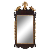 A George III Mahogany and Parcel Gilt Mirror