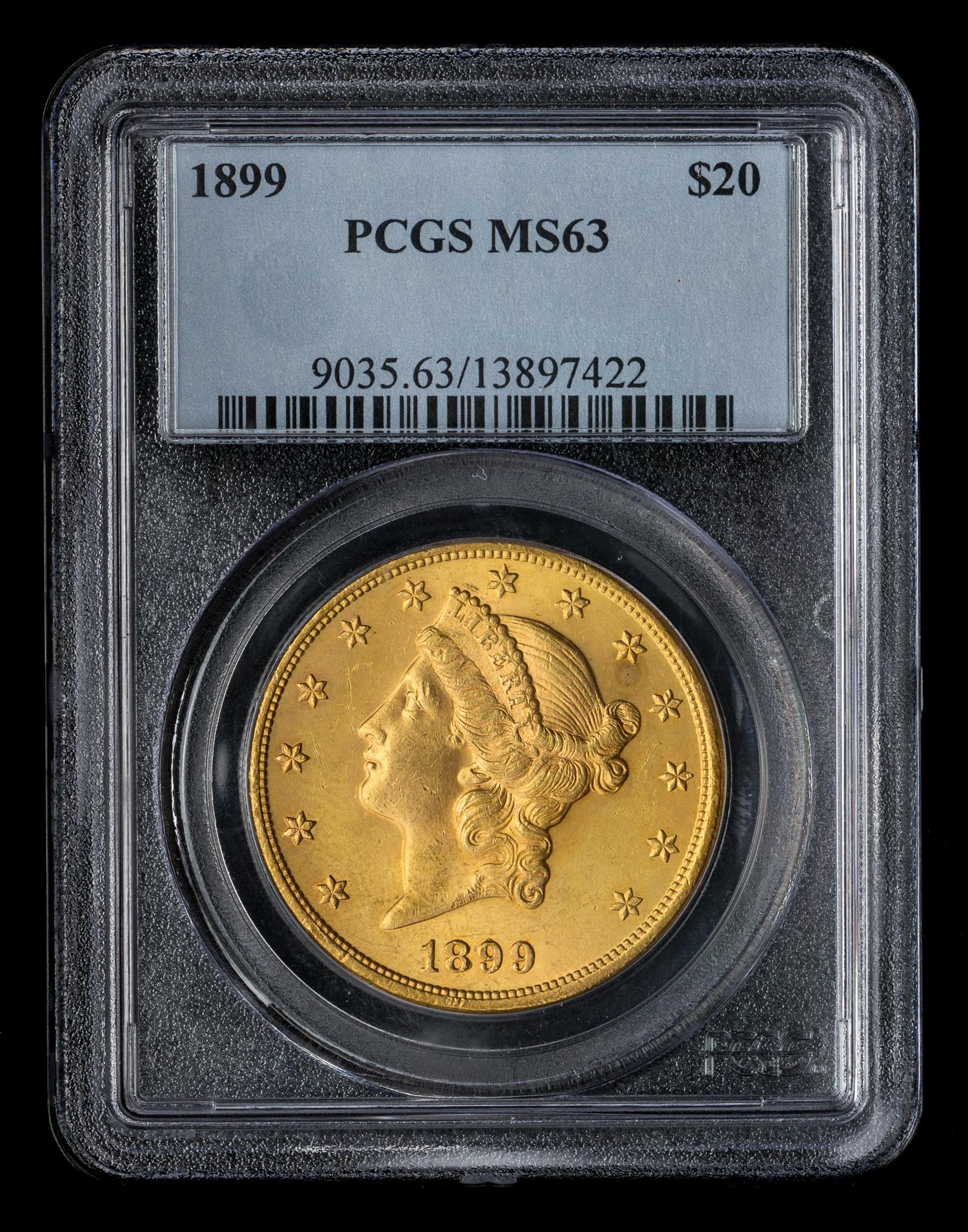 A United States 1899 Liberty Head $20 Gold Coin