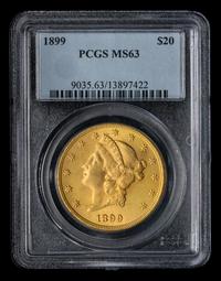 A United States 1899 Liberty Head $20 Gold Coin