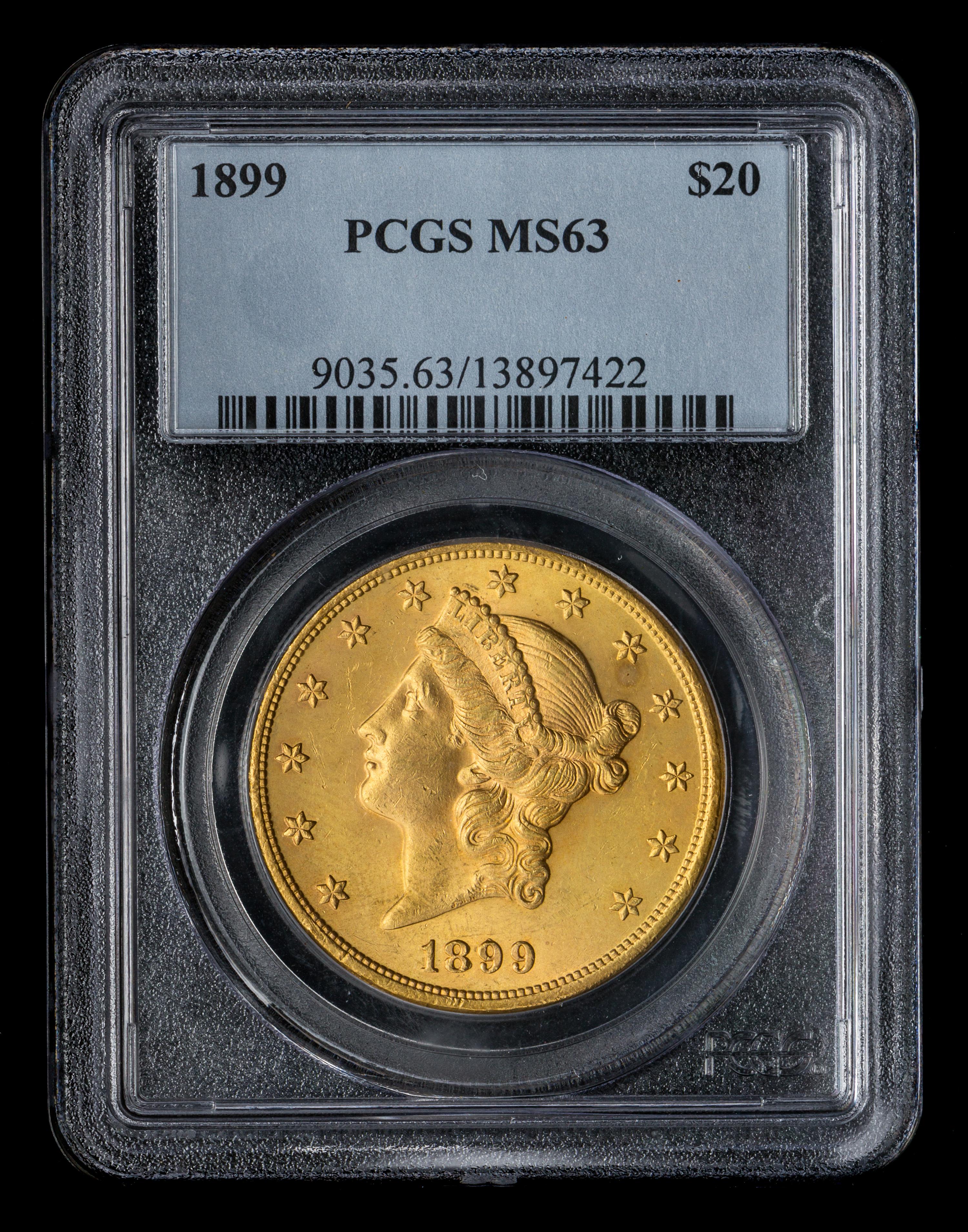 A United States 1899 Liberty Head $20 Gold Coin