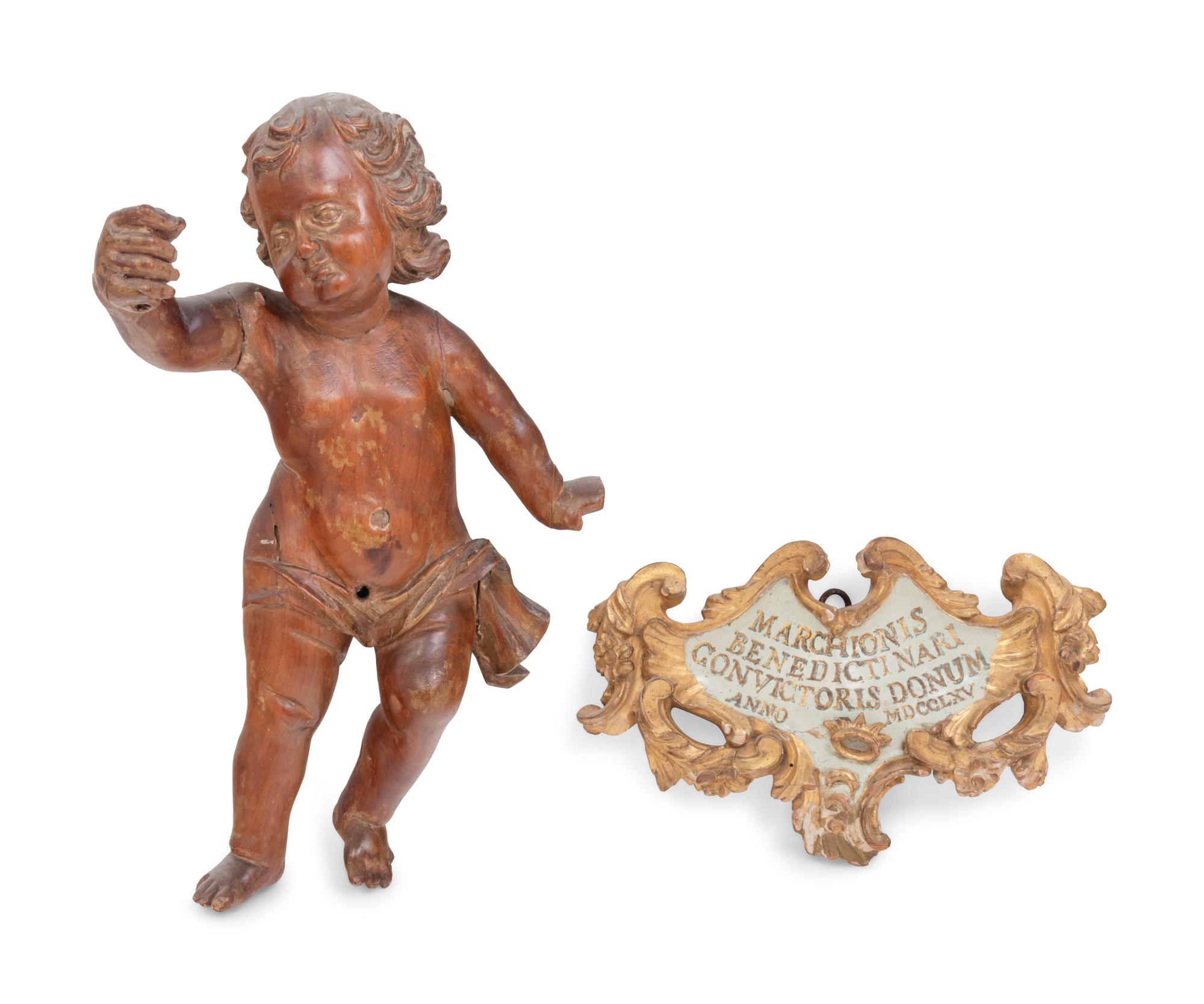 Two Italian Carved Wood Ornaments