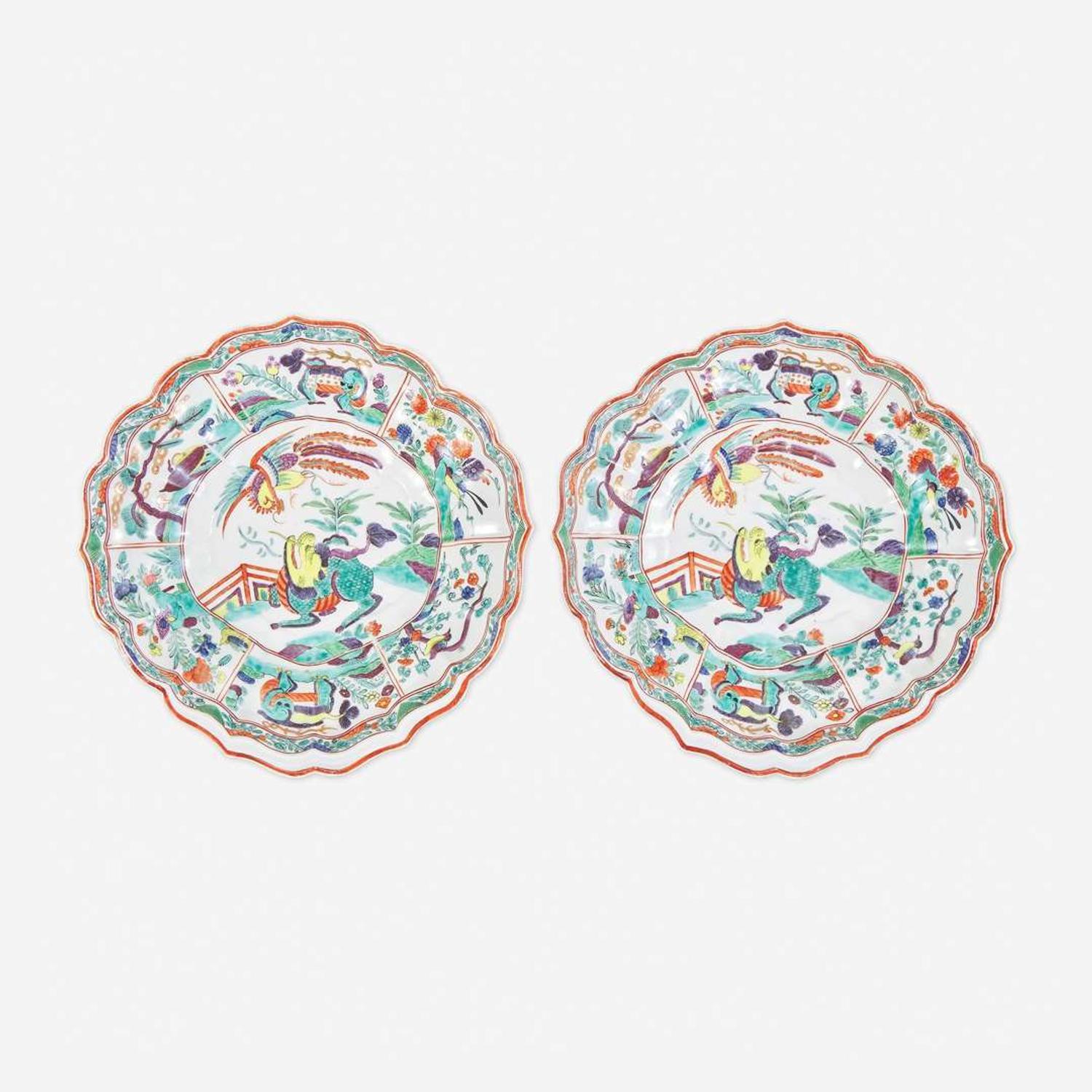 A Pair of Worcester Shaped Porcelain Plates circa 1775
