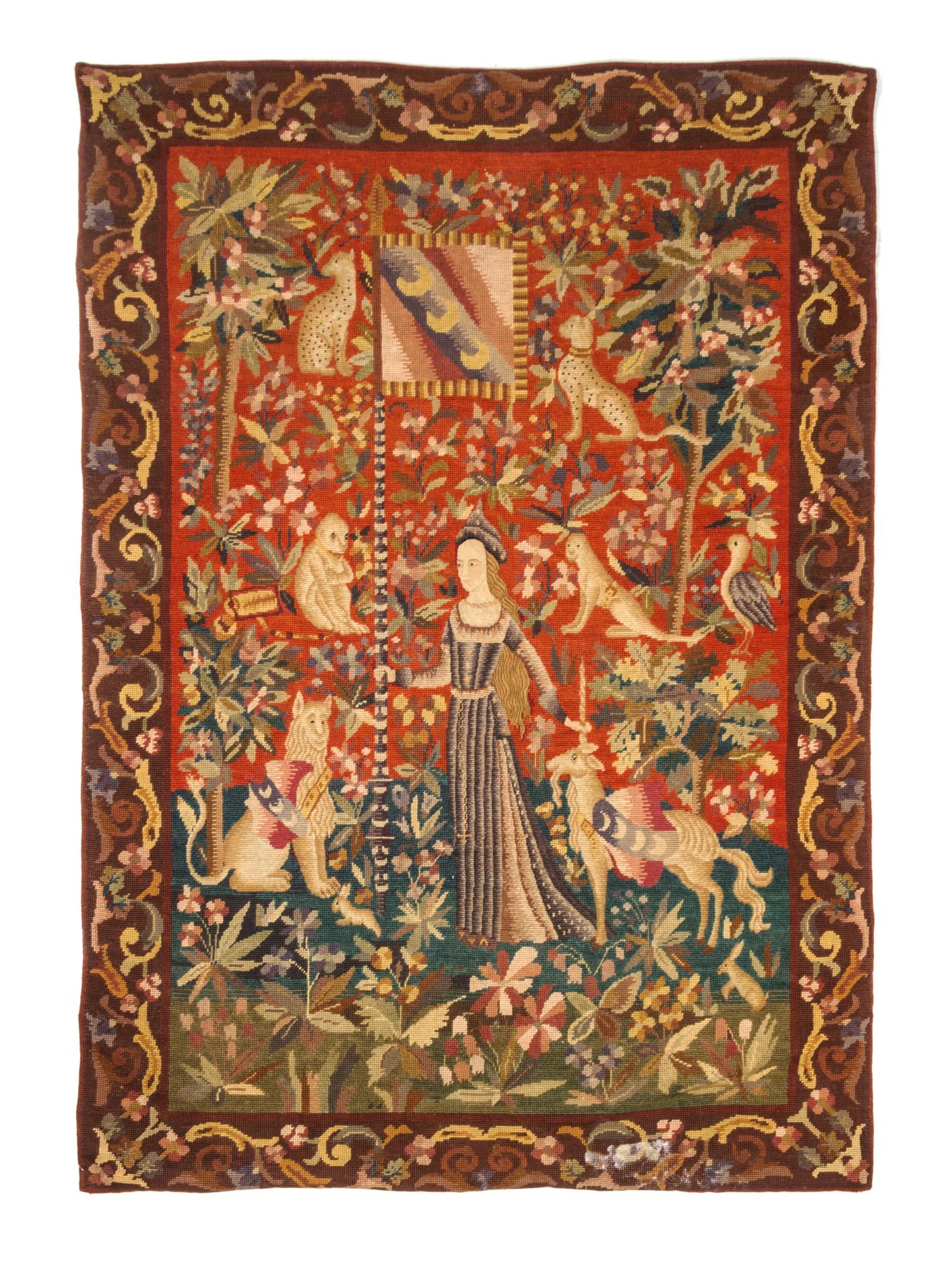 A Continental Needlepoint Tapestry Height 57 1/2 x width 38 1/2 inches. — 19TH CENTURY