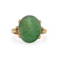 JADE AND YELLOW GOLD RING