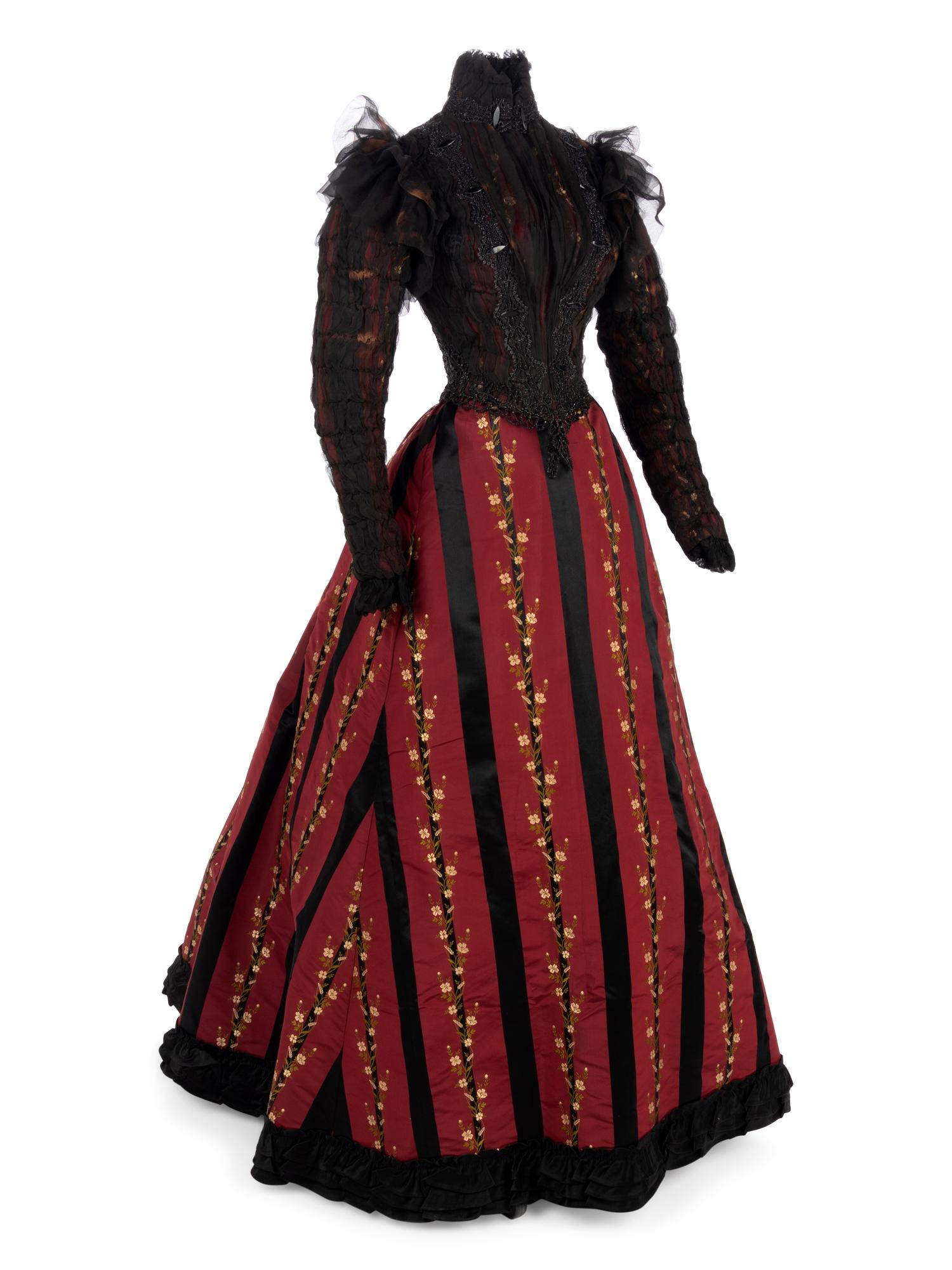 Two-Piece Striped Silk Evening Dress, 1890s