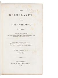 COOPER, James Fenimore (1789-1851). The Deerslayer; or, the First War-Path. A Tale . Philadelphia: Lea & Blanchard, 1841.