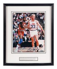 A Magic Johnson and Larry Bird Dual Signed Autograph Photo (Upper Deck Authenticated)