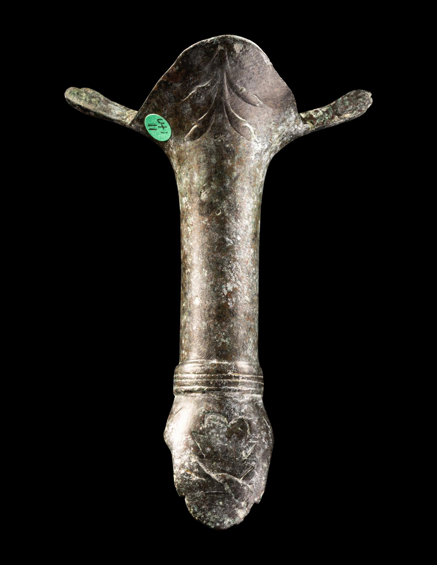 A Roman Bronze Patera Handle
