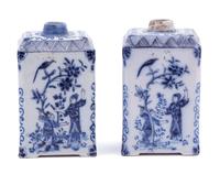 A Pair of Dutch Tin-Glazed Earthenware Tea Caddies