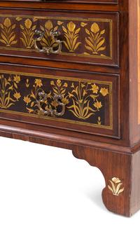 An Anglo-Indian Ivory-Inlaid Indian Rosewood Secretary Bookcase