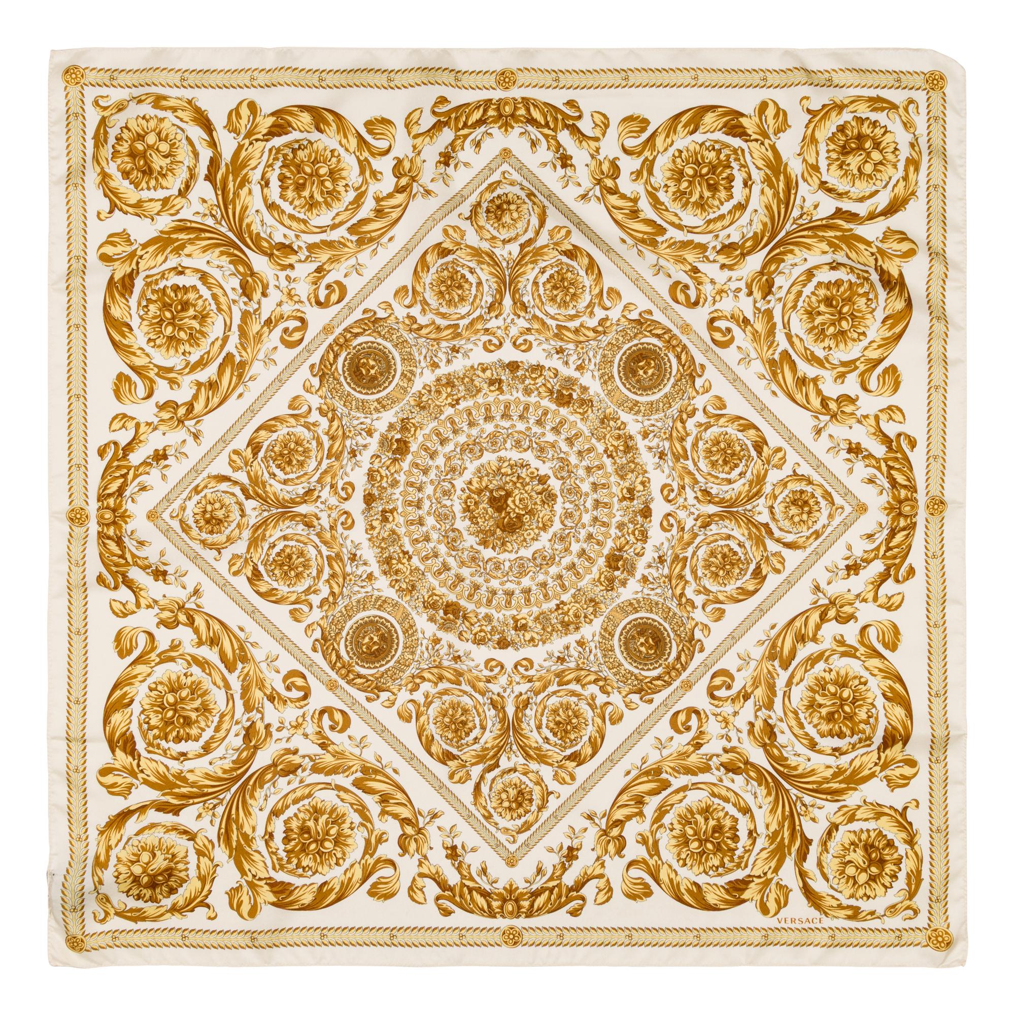 Five Designer Silk Scarves, Including Versace & Bulgari