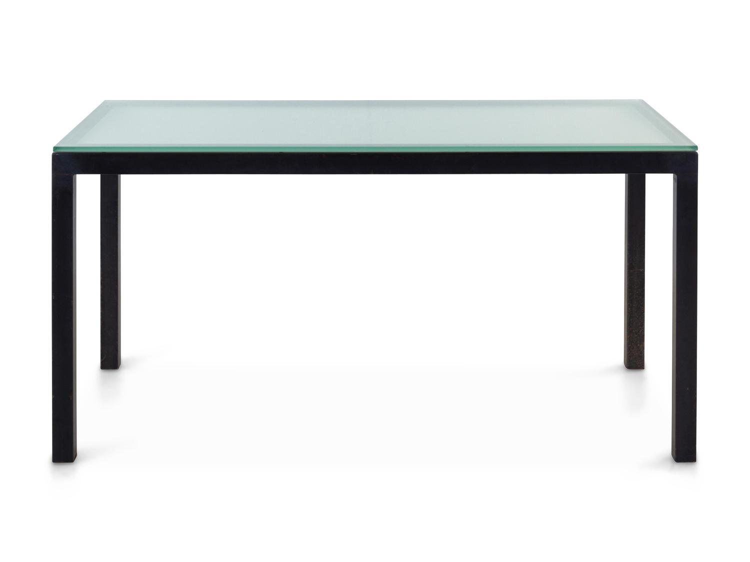 A Contemporary Glass-Top Metal Desk