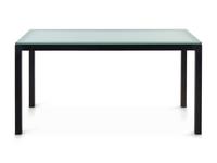 A Contemporary Glass-Top Metal Desk