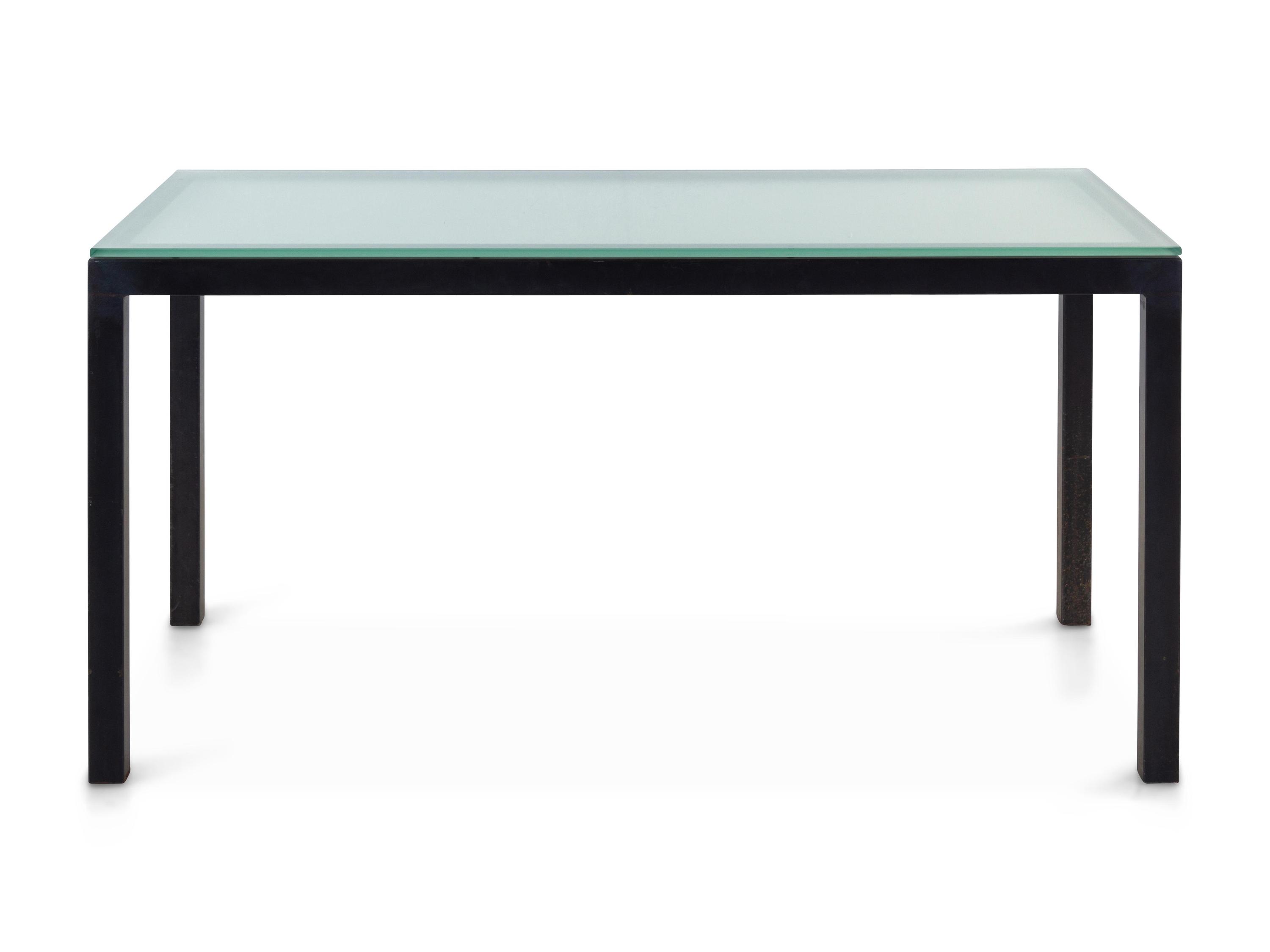 A Contemporary Glass-Top Metal Desk