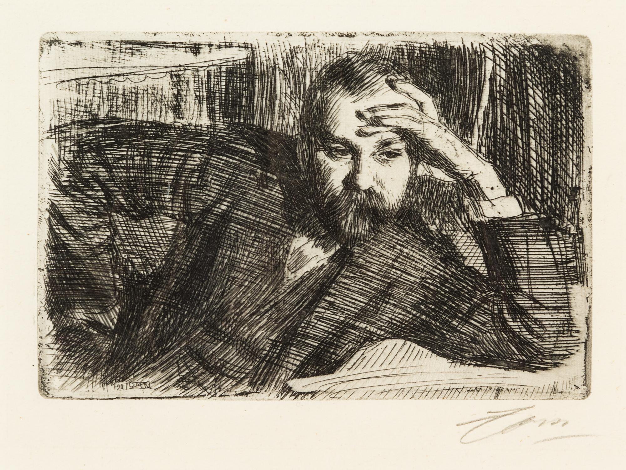 Anders Zorn, (Swedish, 1860-1920), Fredrik Martin, 1907